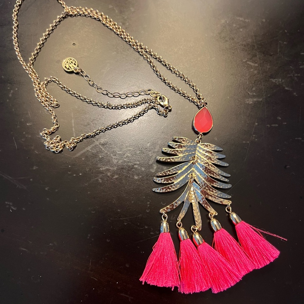 Lilly Pulitzer Gold and Pink Statement Necklace